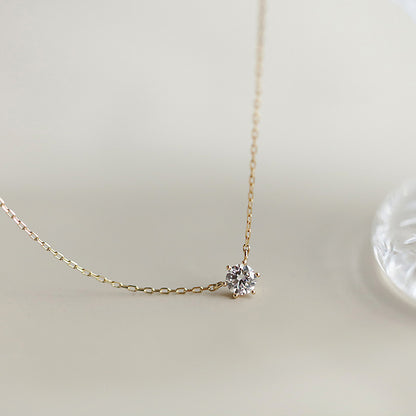 Collier Jkeli 925 – Zircon Étincelant sur Chaîne Clavicule (Plaqué Or 18K)