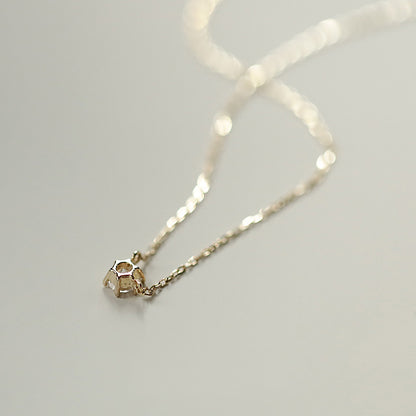 Collier Jkeli 925 – Zircon Étincelant sur Chaîne Clavicule (Plaqué Or 18K)