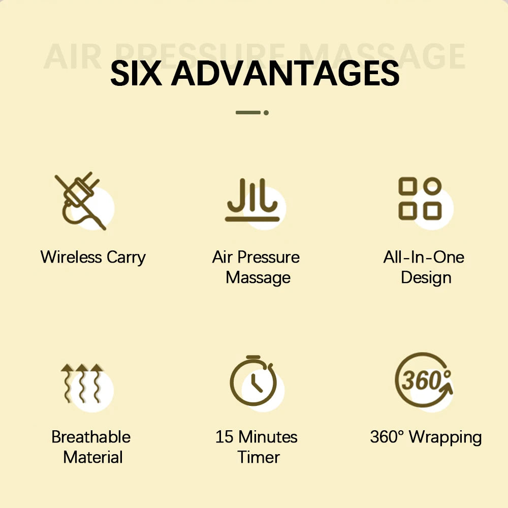 Massage Jambes Sans Fil 360° – Compression Air & Relaxation Musculaire