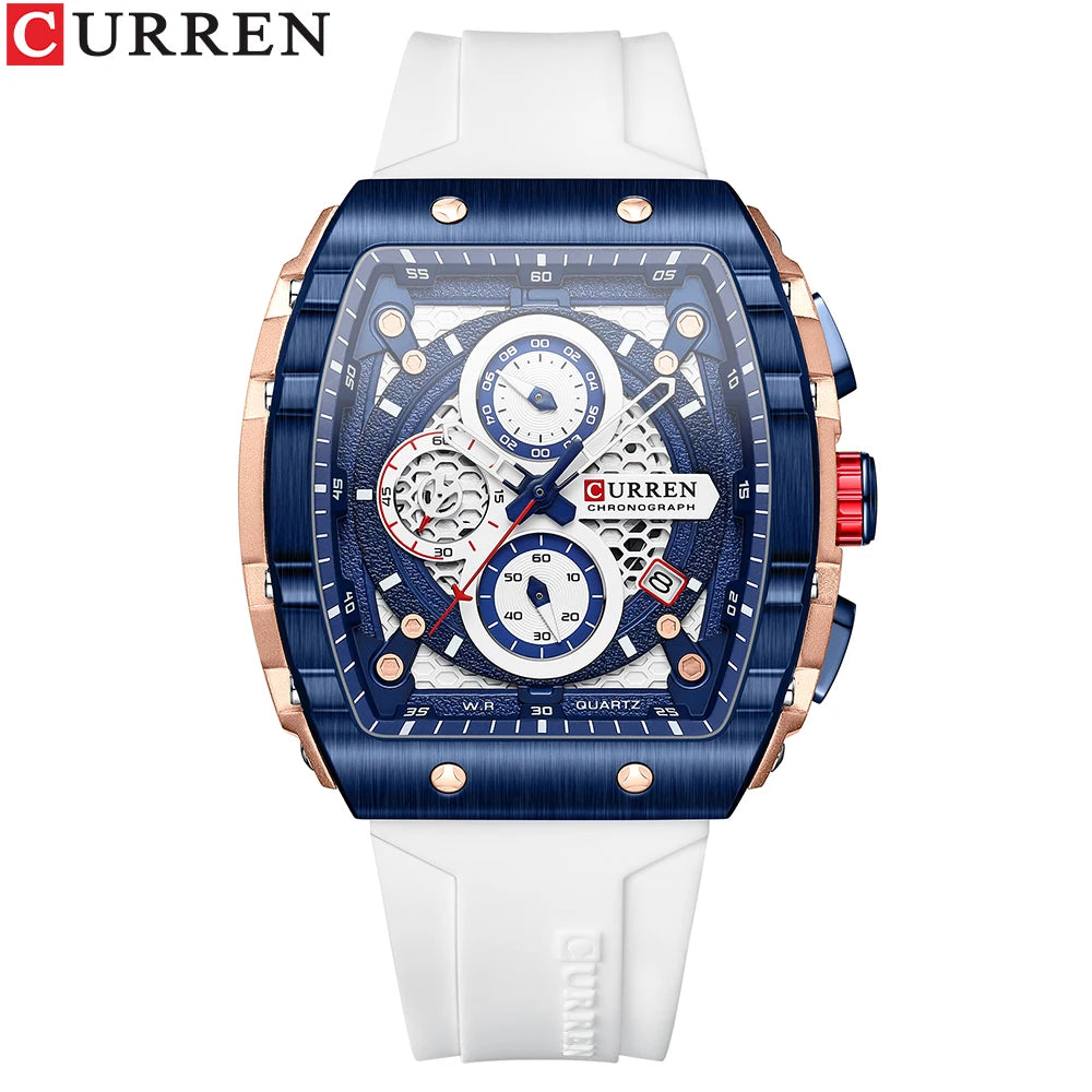 Montre CURREN 8442 – Design Rectangulaire & Style Sport Chic (Édition Limitée)