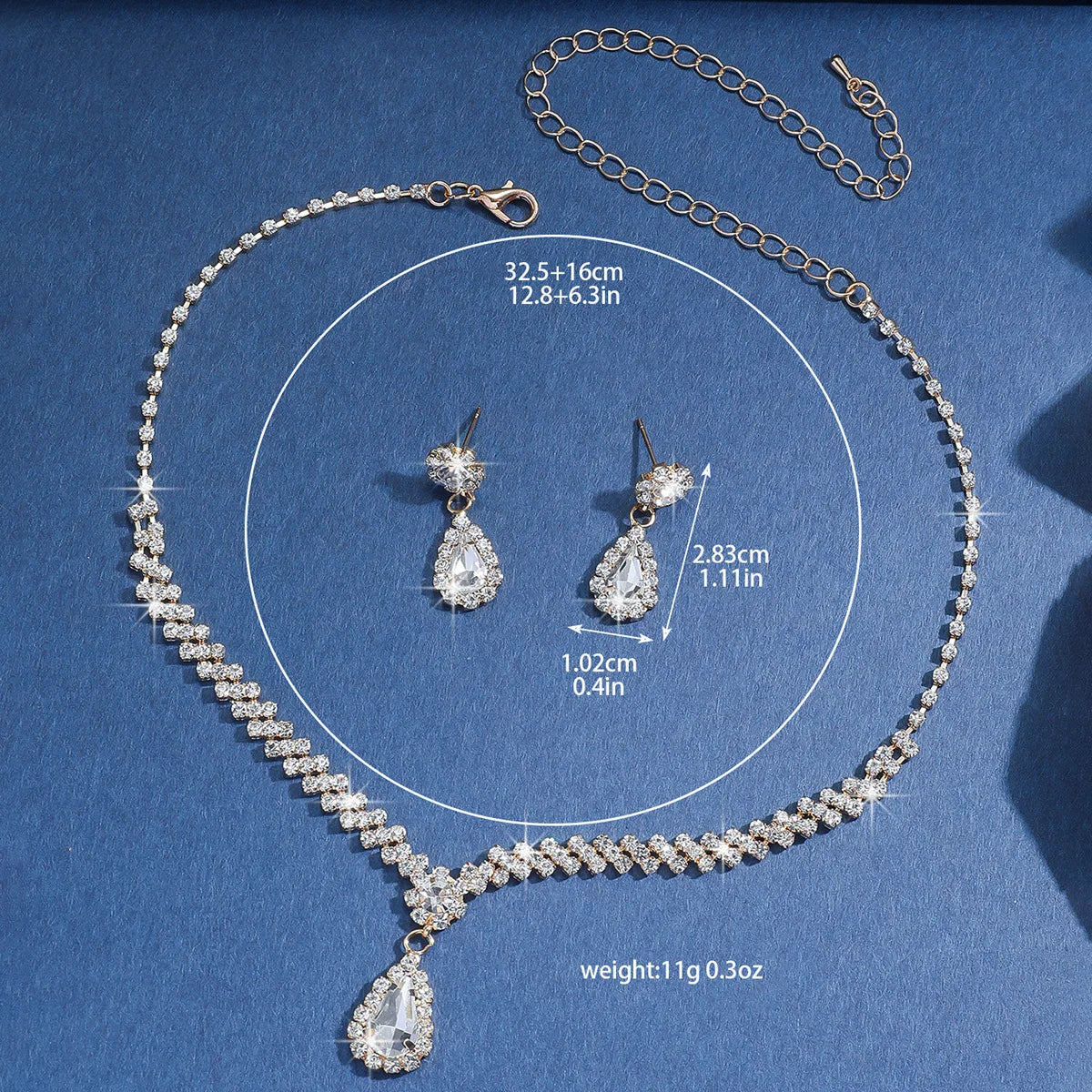 Parure Cristal Impérial – Collier Goutte & Boucles (Édition Mariage)