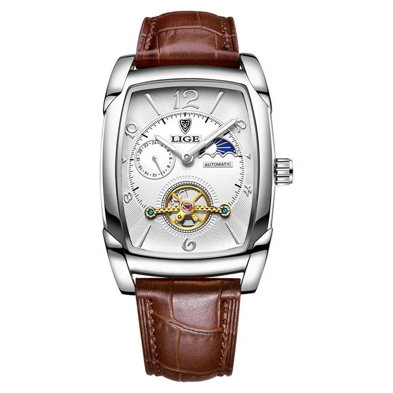 LIGE LG8949 – Montre Mécanique Homme (Édition Business & Phase de Lune)