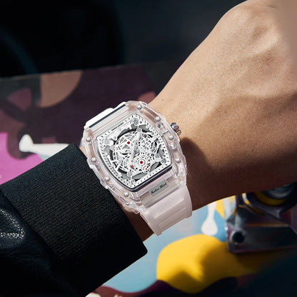 Montre “Squelette de Lumière” – Quartz Transparent de Luxe (Édition Limitée)