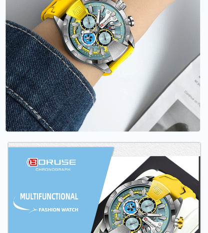Montre BORUSE Chronographe Homme – Sport & Puissance (5 coloris)