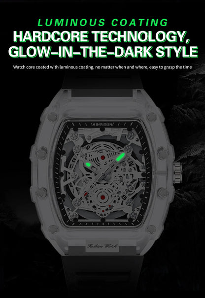 Montre “Squelette de Lumière” – Quartz Transparent de Luxe (Édition Limitée)