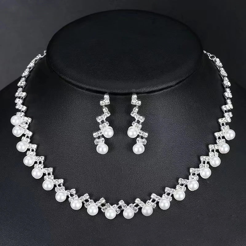 Parure Bijoux Cristal BLIJERY – Collier & Boucles Élégantes (Plusieurs Styles au Choix)