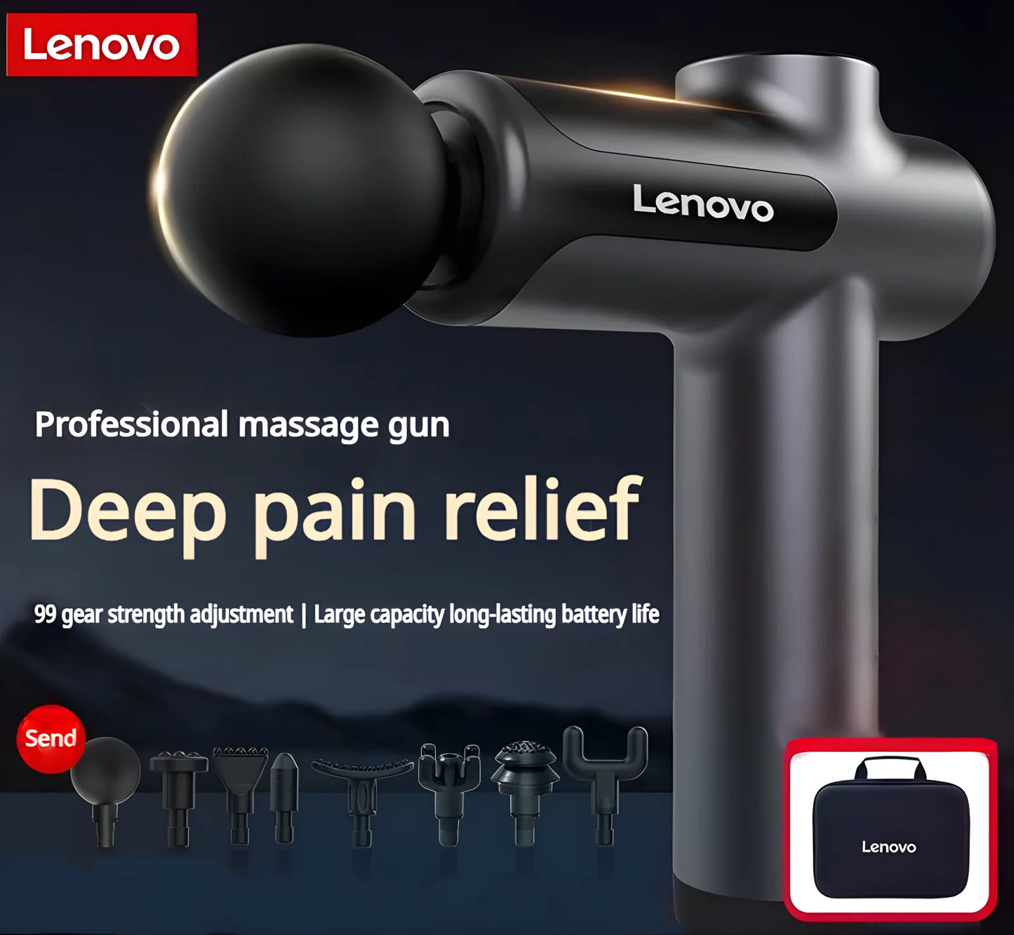 Pistolet de Massage Professionnel Lenovo – Séries N2 & N3 | 6 à 8 Têtes