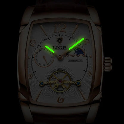 LIGE LG8949 – Montre Mécanique Homme (Édition Business & Phase de Lune)