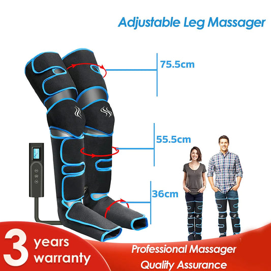 Massage Jambes 360° avec Chauffe Genoux – Sans Fil & Compression Intelligente