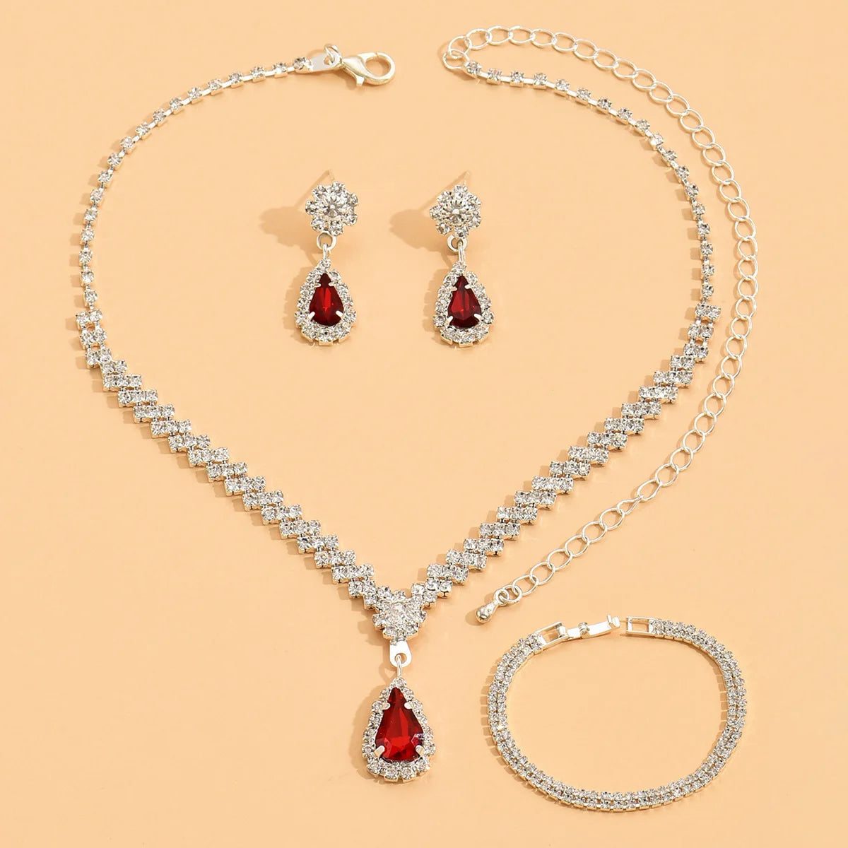 Parure Mariée – Série Claw Chain Goutte d’Eau (4 pièces)