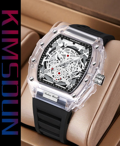 Montre “Squelette de Lumière” – Quartz Transparent de Luxe (Édition Limitée)