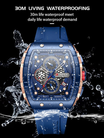 Montre CURREN 8442 – Design Rectangulaire & Style Sport Chic (Édition Limitée)