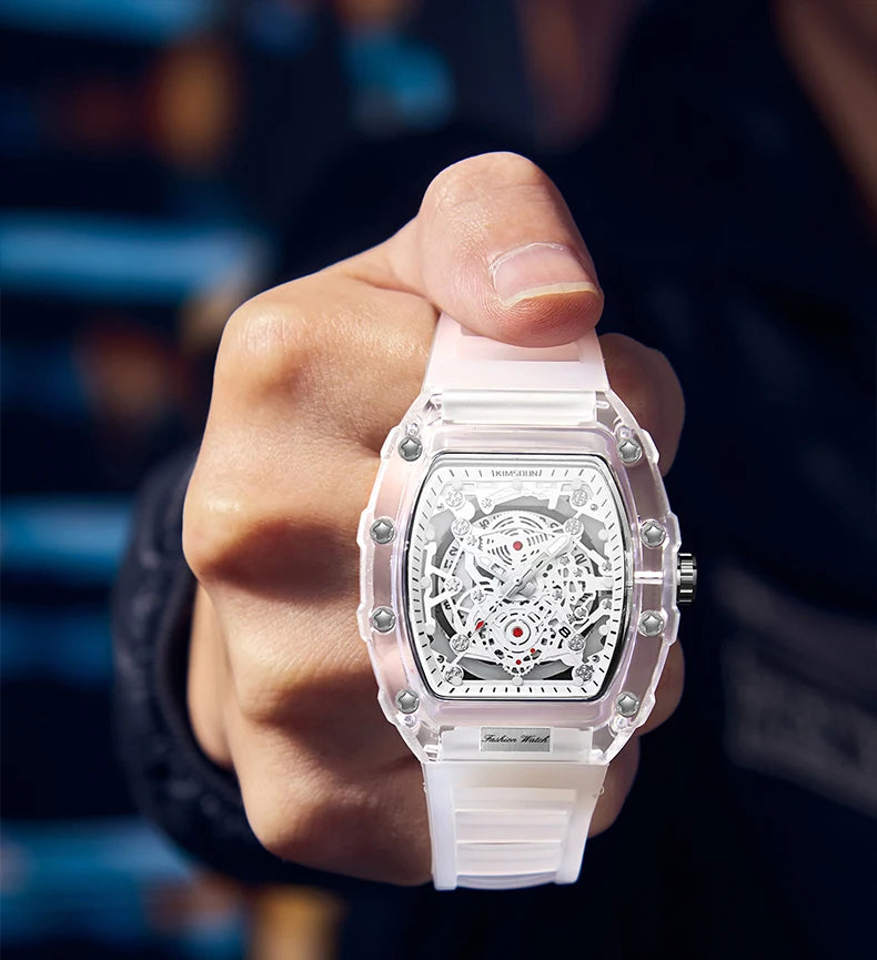 Montre “Squelette de Lumière” – Quartz Transparent de Luxe (Édition Limitée)