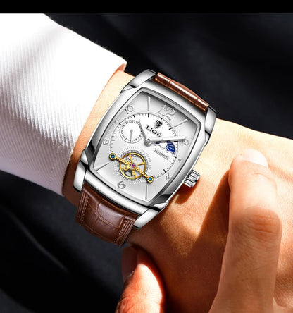 LIGE LG8949 – Montre Mécanique Homme (Édition Business & Phase de Lune)