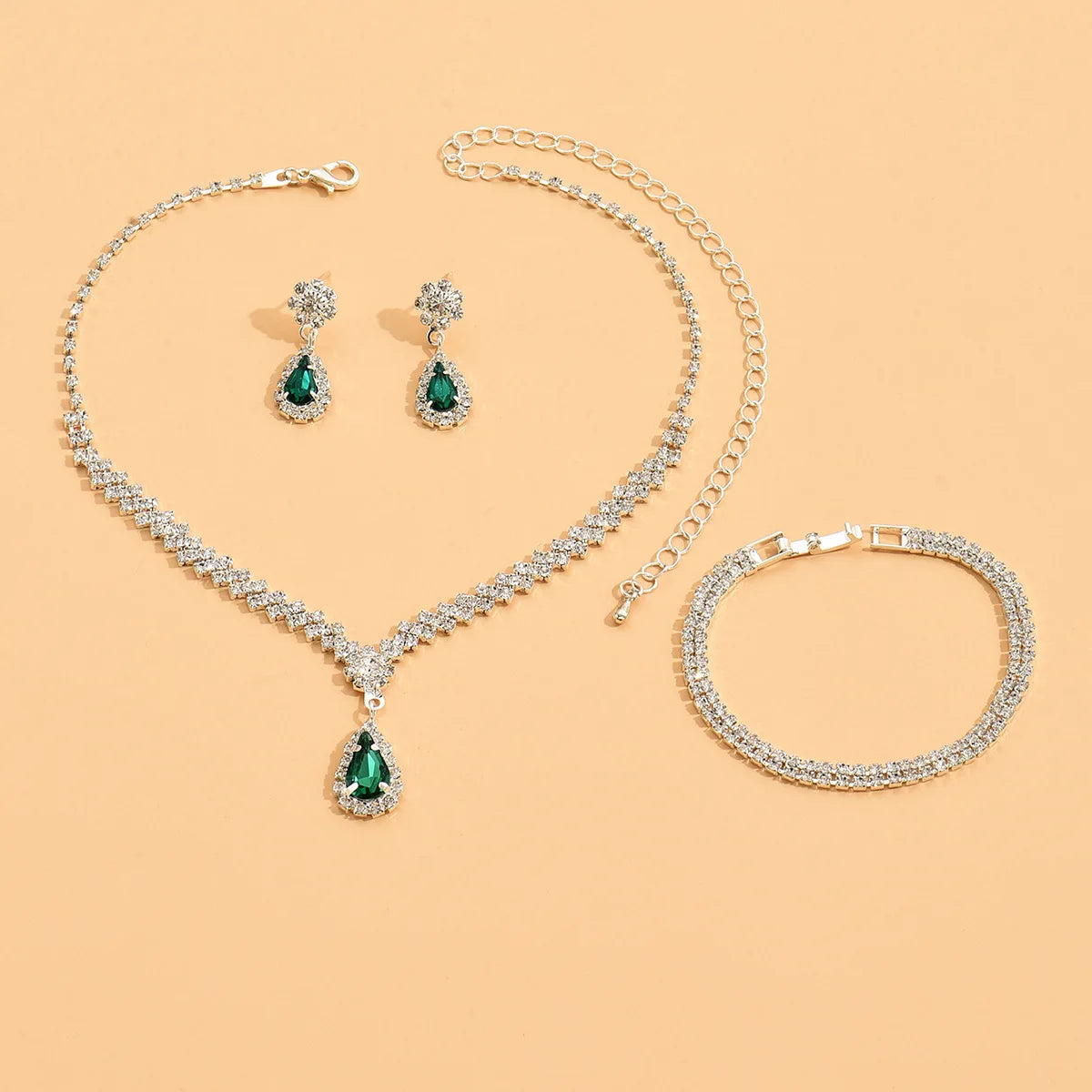 Parure Mariée – Série Claw Chain Goutte d’Eau (4 pièces)