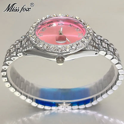 MISSFOX Divine Rose – Montre Femme de Luxe à Strass | L’élégance qui laisse une empreinte