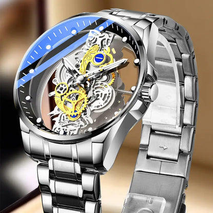 Montre Squelette Automatique – Mécanisme Apparent & Finitions Luxueuses (Cuir ou Acier)