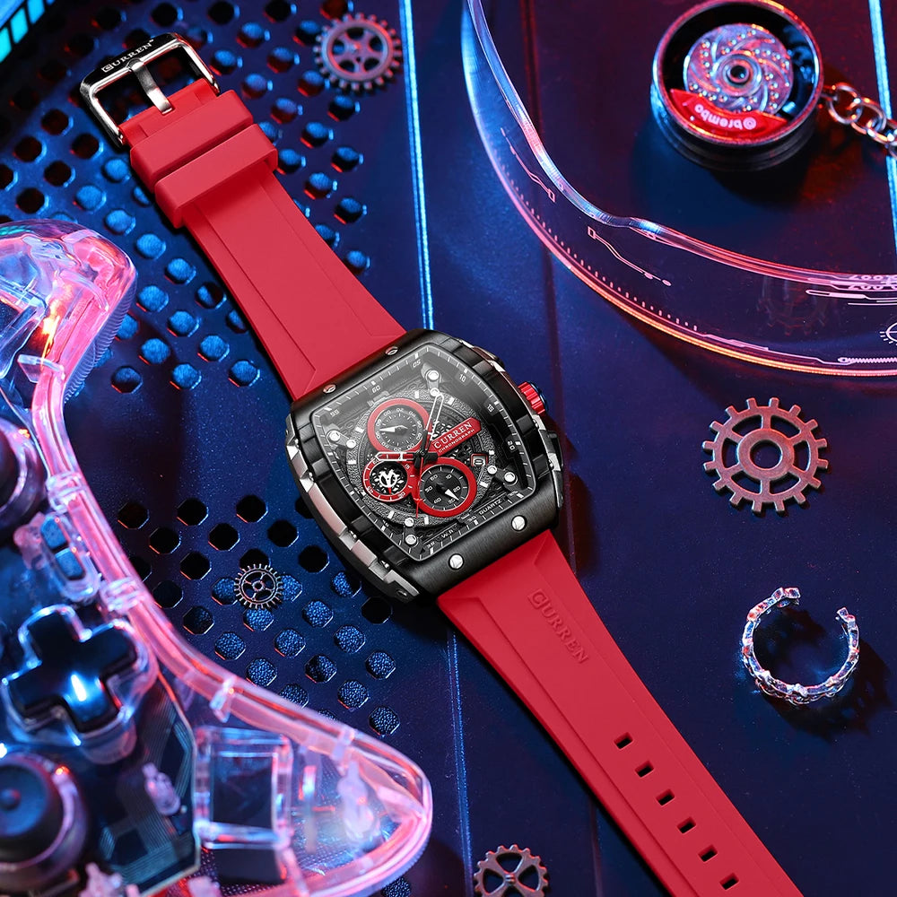 Montre CURREN 8442 – Design Rectangulaire & Style Sport Chic (Édition Limitée)