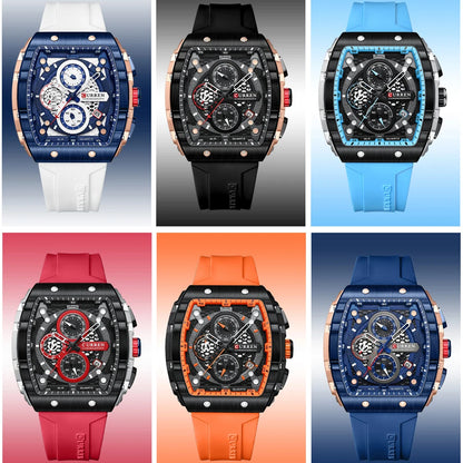 Montre CURREN 8442 – Design Rectangulaire & Style Sport Chic (Édition Limitée)