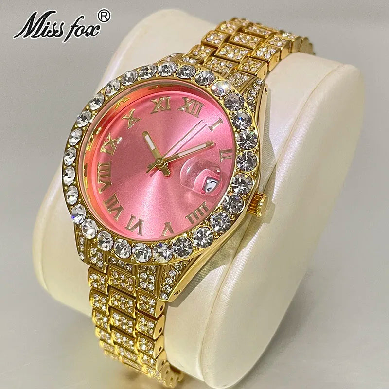 MISSFOX Divine Rose – Montre Femme de Luxe à Strass | L’élégance qui laisse une empreinte