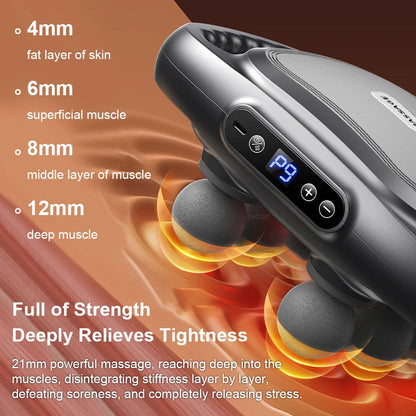 Pistolet de Massage Fascia 6 Têtes – Haute Fréquence & Relaxation Profonde
