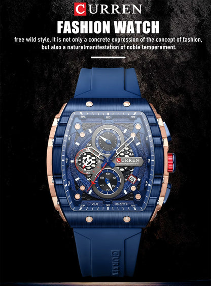 Montre CURREN 8442 – Design Rectangulaire & Style Sport Chic (Édition Limitée)