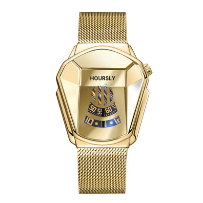 Hoursly S00547 – Montre Homme Moto & Acier (Édition Design Futuriste)
