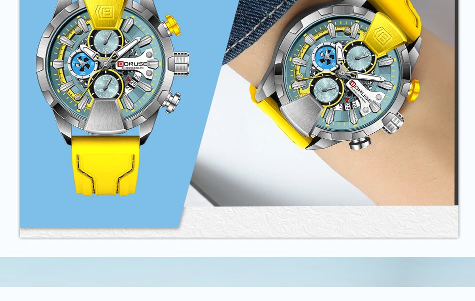 Montre BORUSE Chronographe Homme – Sport & Puissance (5 coloris)