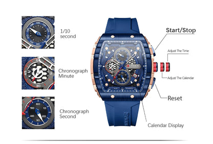 Montre CURREN 8442 – Design Rectangulaire & Style Sport Chic (Édition Limitée)