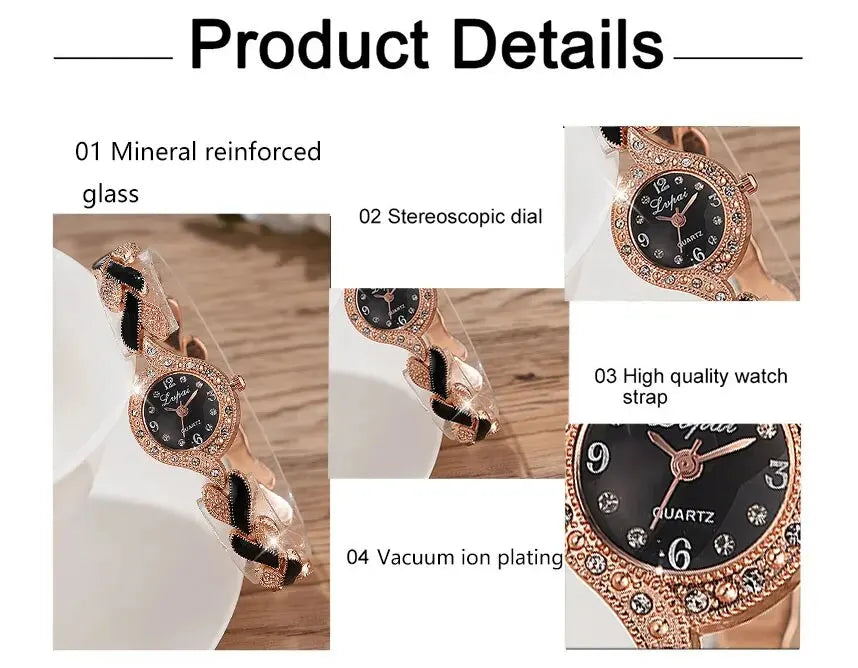 Coffret LVPAI Noir Opulence – Montre & Bijoux Souverains (6 pièces)