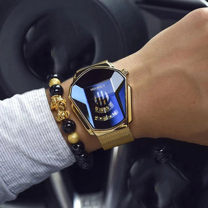 Hoursly S00547 – Montre Homme Moto & Acier (Édition Design Futuriste)