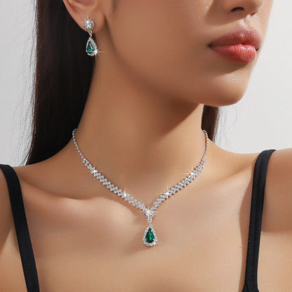 Parure Cristal Impérial – Collier Goutte & Boucles (Édition Mariage)