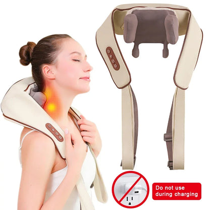 Massage Chauffant Épaules & Nuque – Écharpe Massante 6D