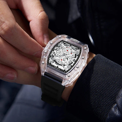 Montre “Squelette de Lumière” – Quartz Transparent de Luxe (Édition Limitée)