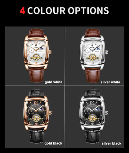LIGE LG8949 – Montre Mécanique Homme (Édition Business & Phase de Lune)