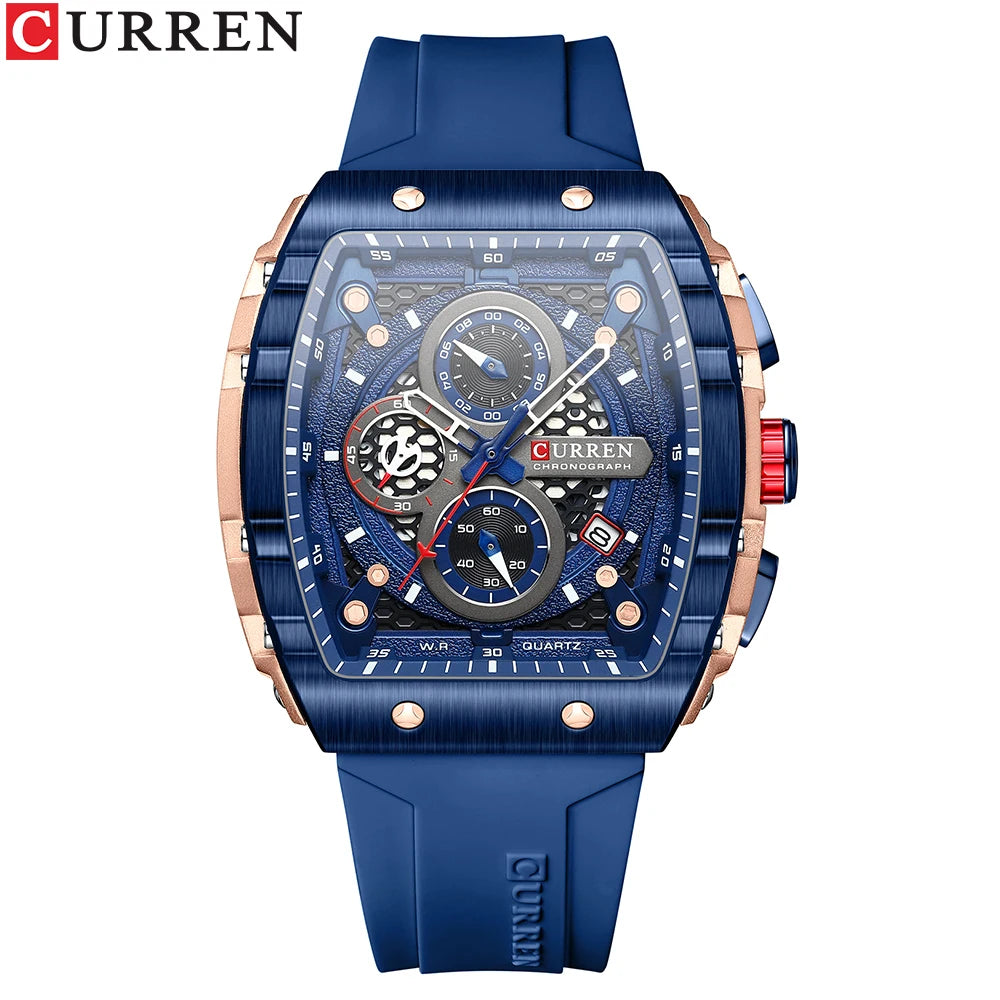 Montre CURREN 8442 – Design Rectangulaire & Style Sport Chic (Édition Limitée)