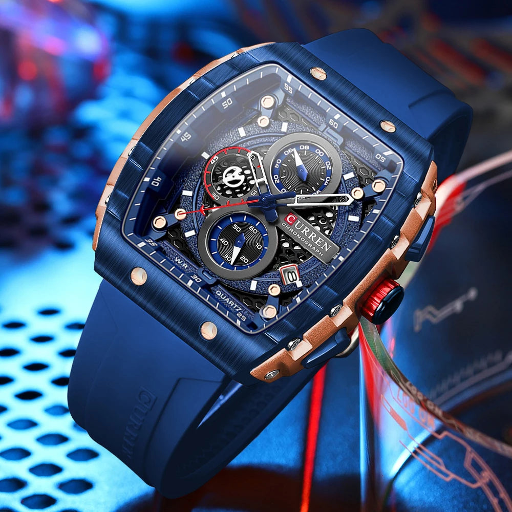Montre CURREN 8442 – Design Rectangulaire & Style Sport Chic (Édition Limitée)
