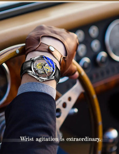 Montre Squelette Automatique – Mécanisme Apparent & Finitions Luxueuses (Cuir ou Acier)