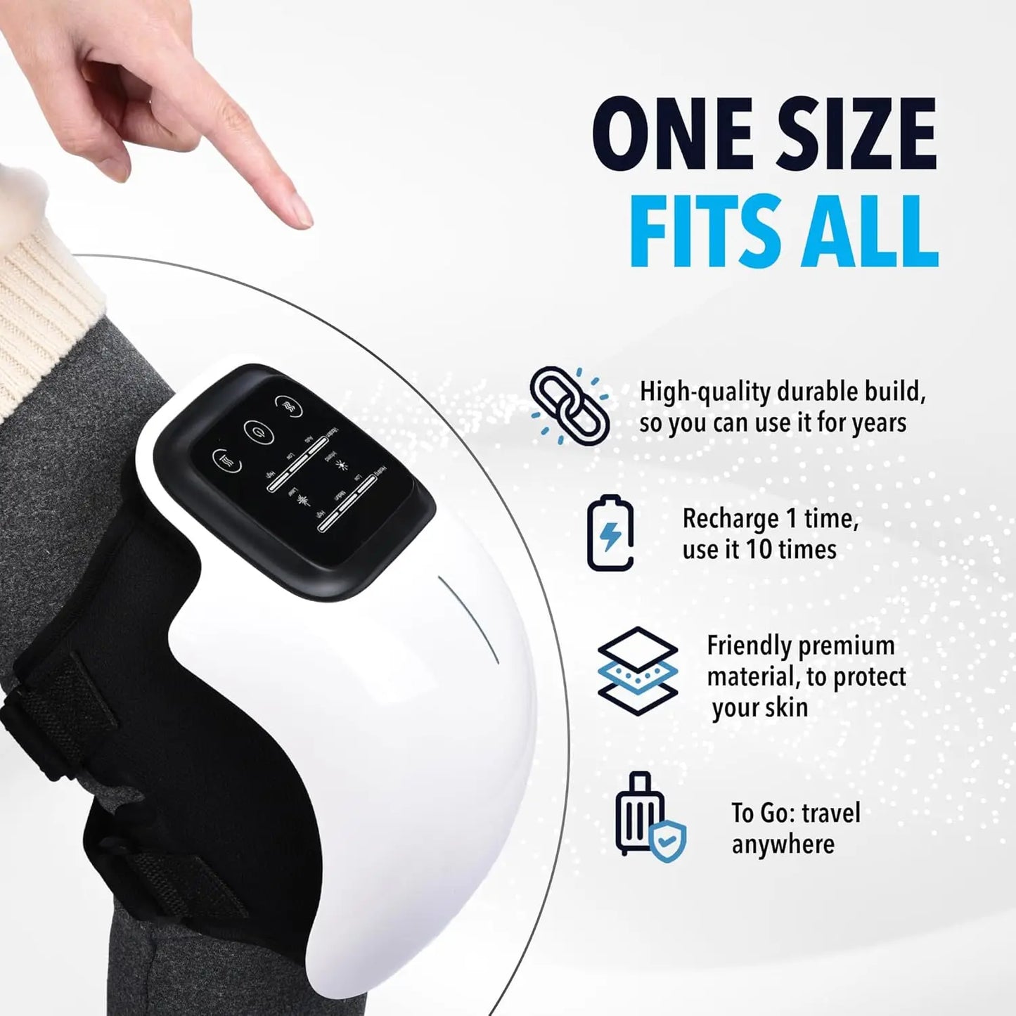 Appareil de Massage Intelligent pour Genou – Vibration & Chaleur Rouge Thérapeutique