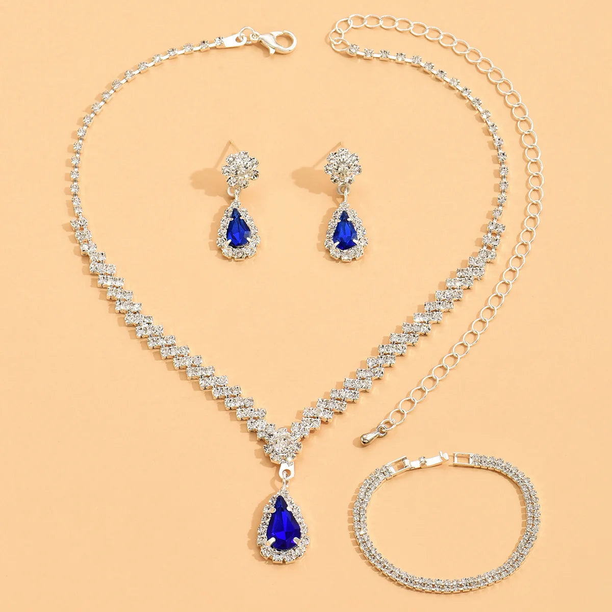 Parure Mariée – Série Claw Chain Goutte d’Eau (4 pièces)
