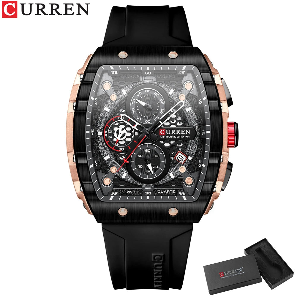 Montre CURREN 8442 – Design Rectangulaire & Style Sport Chic (Édition Limitée)