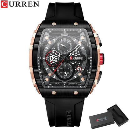 Montre CURREN 8442 – Design Rectangulaire & Style Sport Chic (Édition Limitée)