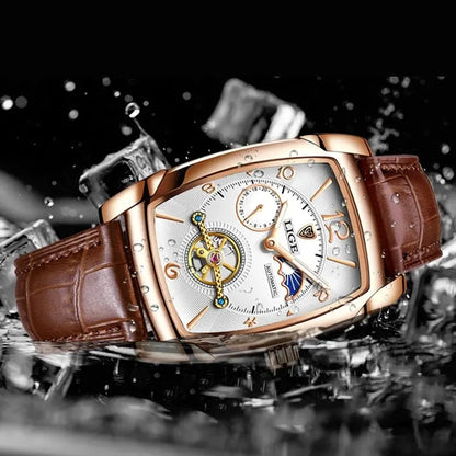 LIGE LG8949 – Montre Mécanique Homme (Édition Business & Phase de Lune)