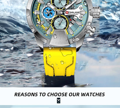 Montre BORUSE Chronographe Homme – Sport & Puissance (5 coloris)