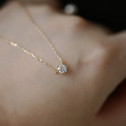 Collier Jkeli 925 – Zircon Étincelant sur Chaîne Clavicule (Plaqué Or 18K)