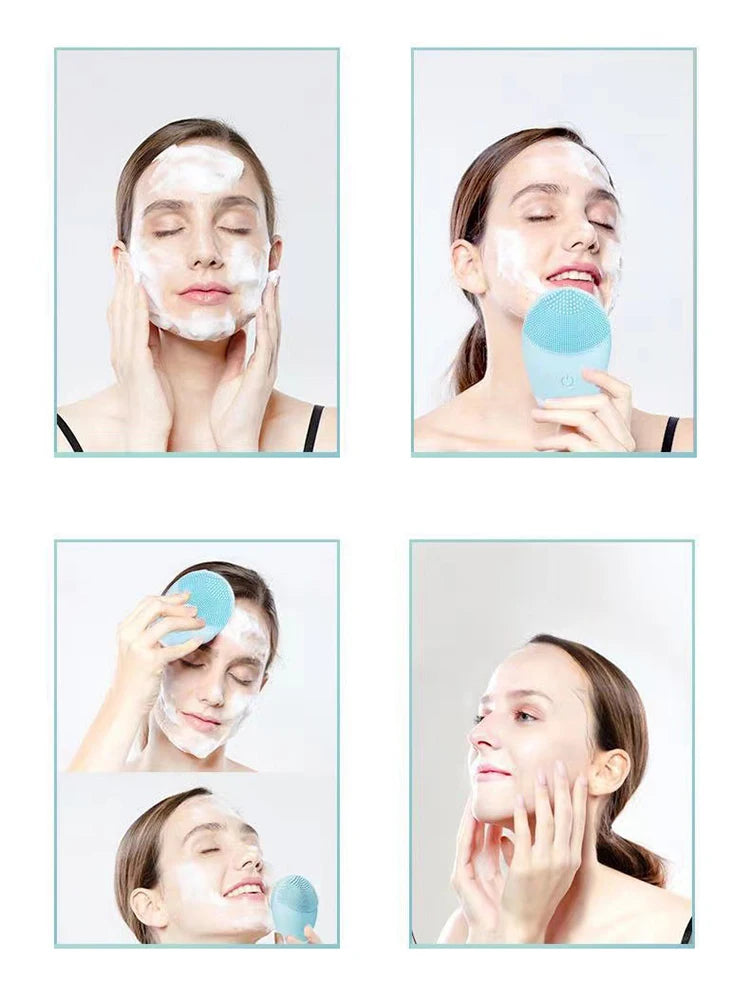 Brosse Nettoyante Visage Électrique en Silicone