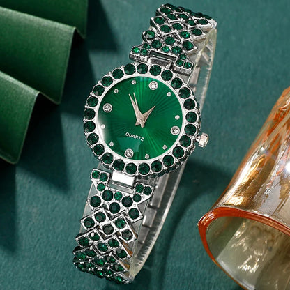 Coffret Bijoux & Montre Émeraude Royale – Élégance Absolue & Cadeau de Rêve