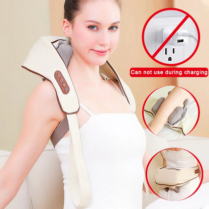 Massage Chauffant Épaules & Nuque – Écharpe Massante 6D