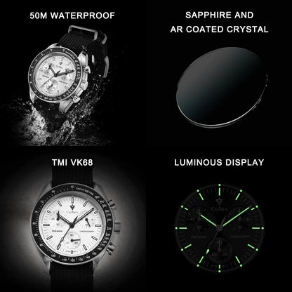 CADISEN C7064 – Chronographe Prestige VK68 (Édition Sport Vintage)