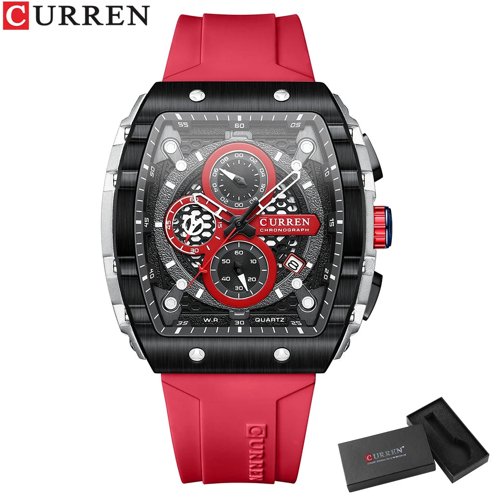 Montre CURREN 8442 – Design Rectangulaire & Style Sport Chic (Édition Limitée)